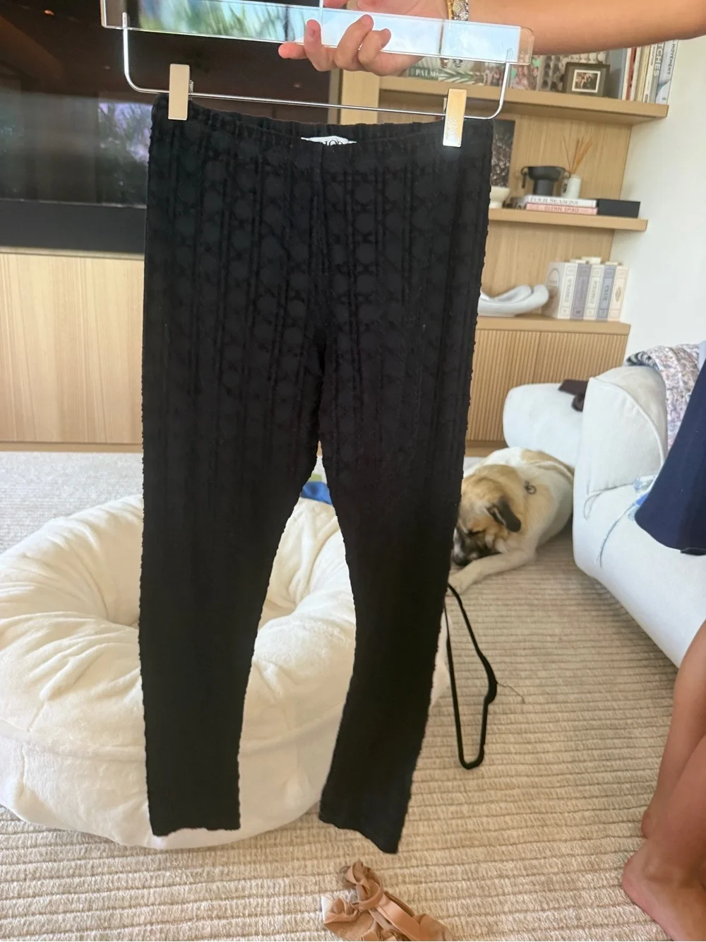 Dior Black Lace-Effect Legging Set
